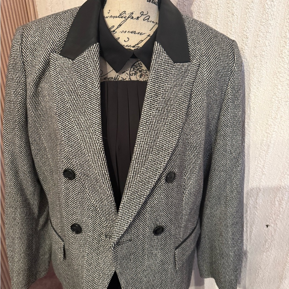 Classic Gray Double-Breasted Blazer
